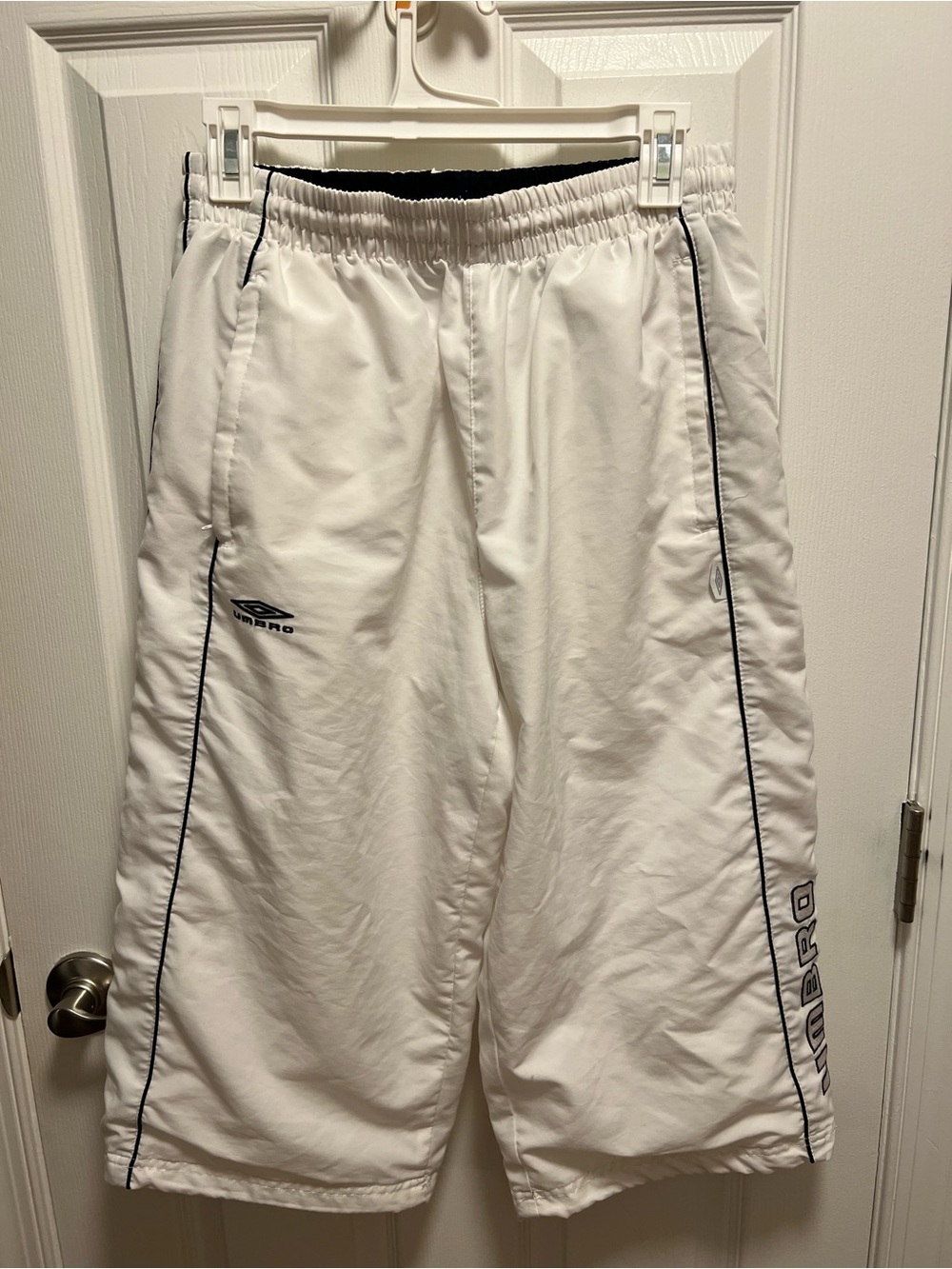 Umbro White Track Pants with Black Trim